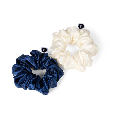 Beauty Pillow® Luxury Silk Scrunchies - Galaxy Blue & Pearl